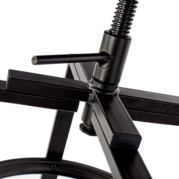 Homeroots Set Of Two 30" Natural And Bronze Steel Swivel Backless Bar Height Bar Chairs   483711