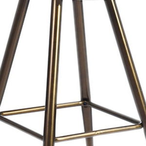 Homeroots Set Of Two 28" White And Bronze Steel Low Back Counter Height Bar Chairs   483712