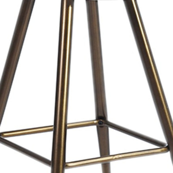 Homeroots Set Of Two 28" White And Bronze Steel Low Back Counter Height Bar Chairs   483712