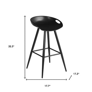 Homeroots Set Of Two 28" Steel Low Back Counter Height Bar Chairs   483714