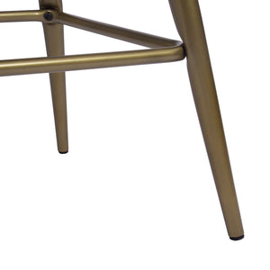 Homeroots Set Of Two 24" White And Bronze Steel Low Back Counter Height Bar Chairs   483715