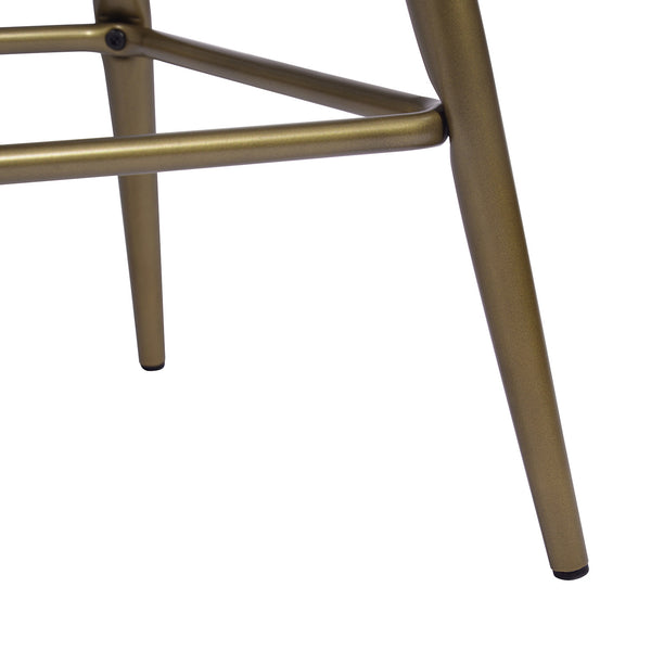 Homeroots Set Of Two 24" White And Bronze Steel Low Back Counter Height Bar Chairs   483715