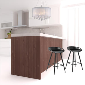 Homeroots Set Of Two 24" Black Steel Backless Counter Height Bar Chairs   483717