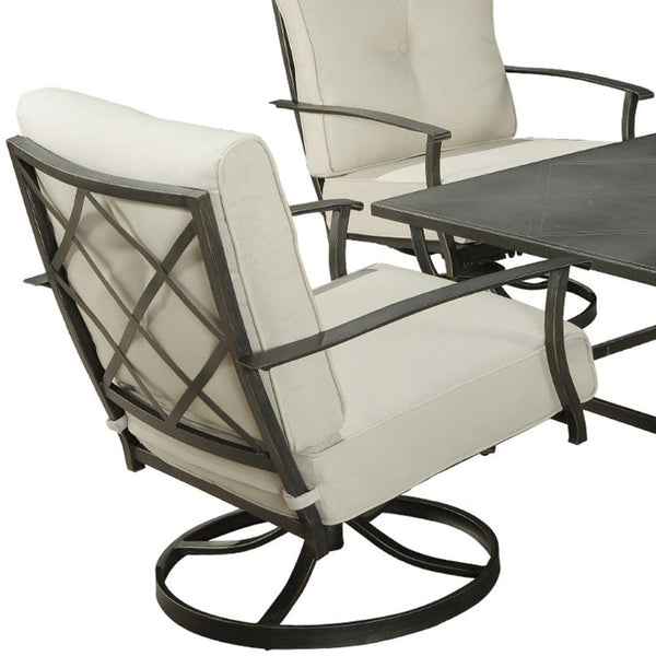 Five Piece Weather Resistant Metal Patio Dining Set for Outdoor Entertaining Spaces