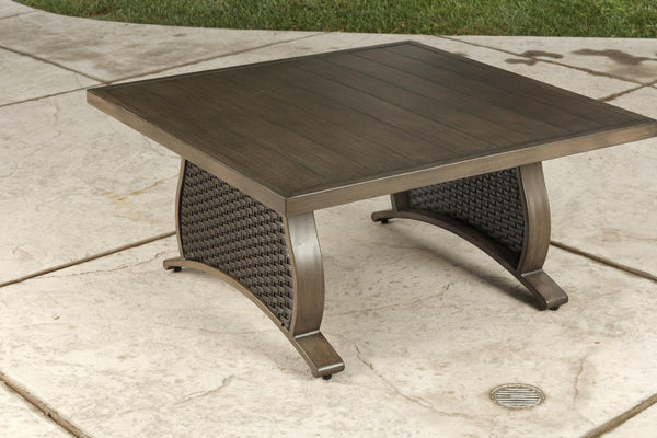 Two Piece Outdoor Metal Sectional Set with Side Table for Patio Entertaining