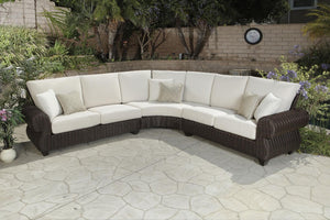 Four Piece Outdoor Wicker Sectional Set for Patio Lounge and Backyard Living