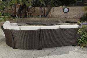 Four Piece Outdoor Wicker Sectional Set for Patio Lounge and Backyard Living