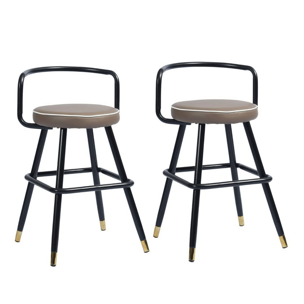 HomeRoots Set of Two Sleek 24" Black Steel Backless Bar Chairs for Modern Kitchen & Home Entertainment Spaces 483782