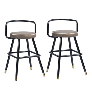 Homeroots Set Of Two 32" Black Steel Backless Counter Height Bar Chairs - Chic & Comfortable Seating Solution   483782