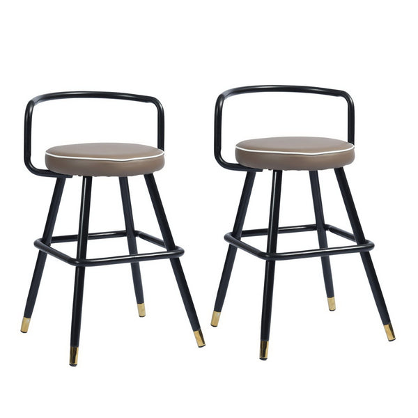 Homeroots Set Of Two 32" Black Steel Backless Counter Height Bar Chairs - Chic & Comfortable Seating Solution   483782