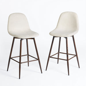 Homeroots Set Of Two 26" Yellow And Black Steel Low Back Counter Height Bar Chairs   483788