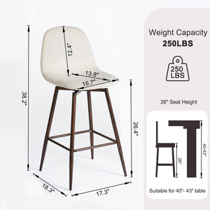 Homeroots Set Of Two 26" Yellow And Black Steel Low Back Counter Height Bar Chairs   483788