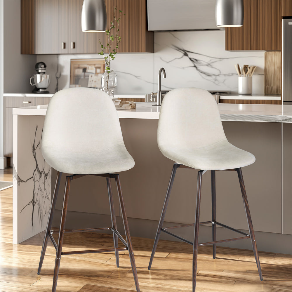 Homeroots Set Of Two 26" Yellow And Black Steel Low Back Counter Height Bar Chairs   483788