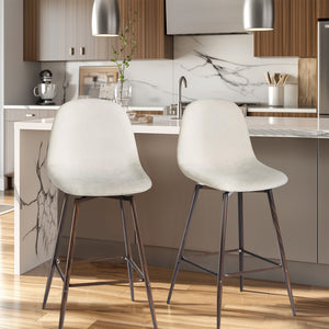 Homeroots Set Of Two 26" Yellow And Black Steel Low Back Counter Height Bar Chairs   483788