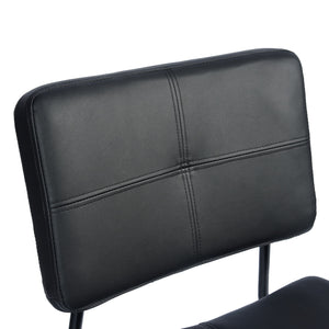 Homeroots Set Of Two Stylish 36" Black Faux Leather Low Back Bar Chairs - Chic Counter Seating For Any Room   483804