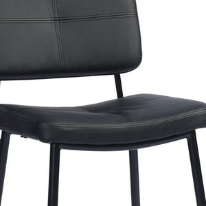 Homeroots Set Of Two Stylish 36" Black Faux Leather Low Back Bar Chairs - Chic Counter Seating For Any Room   483804