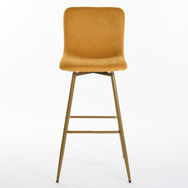 Homeroots Set Of Two 29" Mauve And Gold Steel Bar Height Bar Chairs   483817