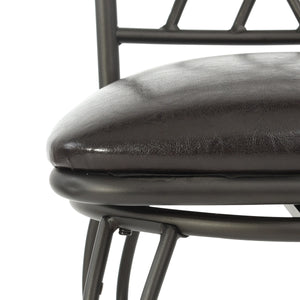 Homeroots Set Of Two 24" Black Steel Swivel Counter Height Bar Chairs   483819