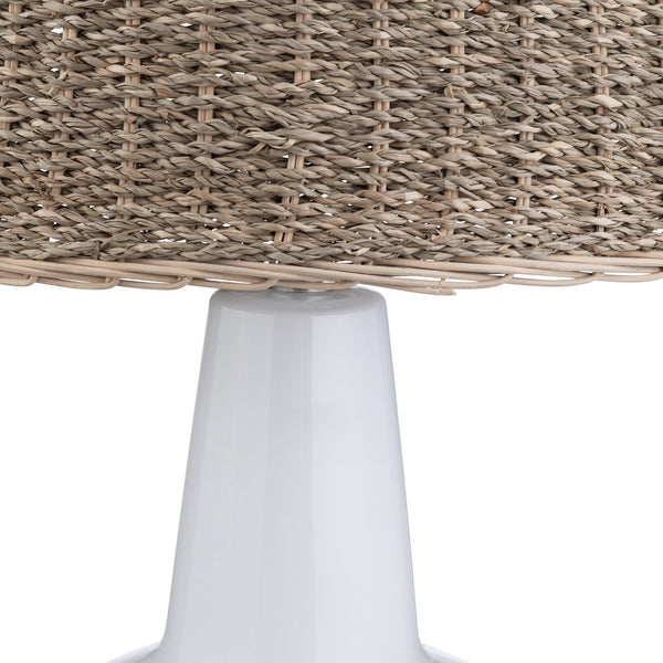 Crestview Collection 29"H Ceramic & Rattan Table Lamp - Elegant Home Decor With Artisanal Charm & Soft Light Diffusion   Cvazp129