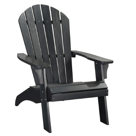 Homeroots 30" Black Heavy Duty Plastic Adirondack Chair - Stylish Outdoor Seating With Comfort & Durability  Plastic 483867