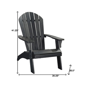 Homeroots 30" Black Heavy Duty Plastic Adirondack Chair - Stylish Outdoor Seating With Comfort & Durability  Plastic 483867