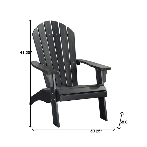 Homeroots 30" Black Heavy Duty Plastic Adirondack Chair - Stylish Outdoor Seating With Comfort & Durability  Plastic 483867