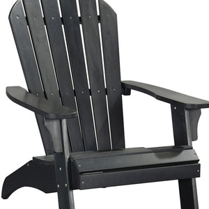 Homeroots 30" Black Heavy Duty Plastic Adirondack Chair - Stylish Outdoor Seating With Comfort & Durability  Plastic 483867