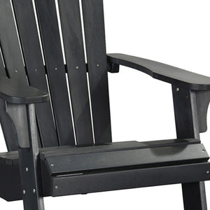 Homeroots 30" Black Heavy Duty Plastic Adirondack Chair - Stylish Outdoor Seating With Comfort & Durability  Plastic 483867
