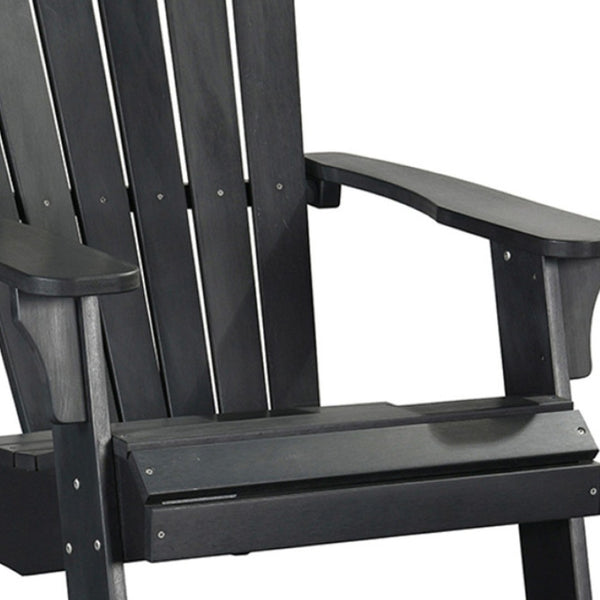 Homeroots 30" Black Heavy Duty Plastic Adirondack Chair - Stylish Outdoor Seating With Comfort & Durability  Plastic 483867