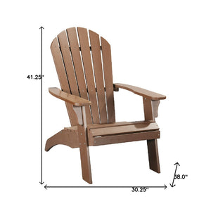 Homeroots 30" Brown Heavy Duty Plastic Adirondack Chair - Stylish Comfort For Your Outdoor Relaxation Space  Plastic 483868