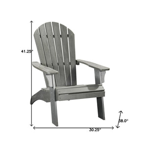 Homeroots 30" Gray Heavy Duty Plastic Adirondack Chair – Stylish Outdoor Seating For Relaxation & Comfort  Plastic 483869