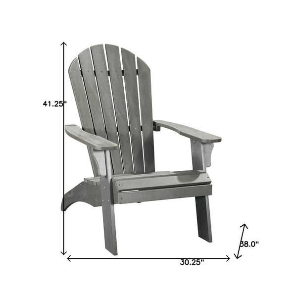 Homeroots 30" Gray Heavy Duty Plastic Adirondack Chair – Stylish Outdoor Seating For Relaxation & Comfort  Plastic 483869