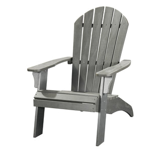Homeroots 30" Gray Heavy Duty Plastic Adirondack Chair – Stylish Outdoor Seating For Relaxation & Comfort  Plastic 483869