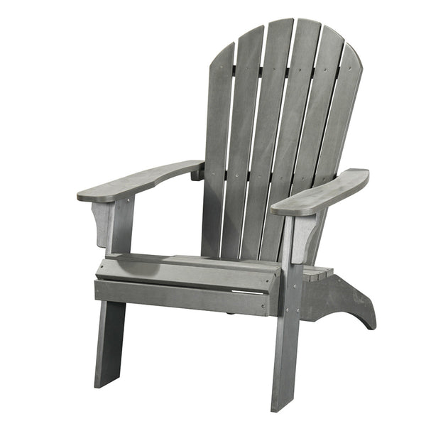 Homeroots 30" Gray Heavy Duty Plastic Adirondack Chair – Stylish Outdoor Seating For Relaxation & Comfort  Plastic 483869