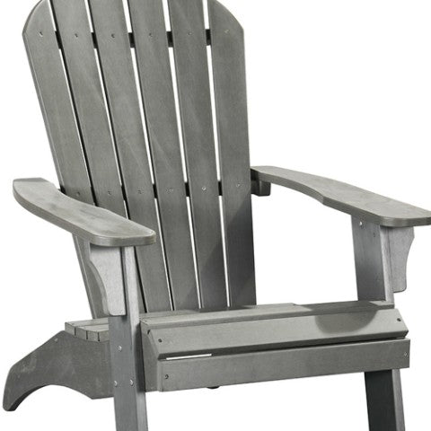 Homeroots 30" Gray Heavy Duty Plastic Adirondack Chair – Stylish Outdoor Seating For Relaxation & Comfort  Plastic 483869