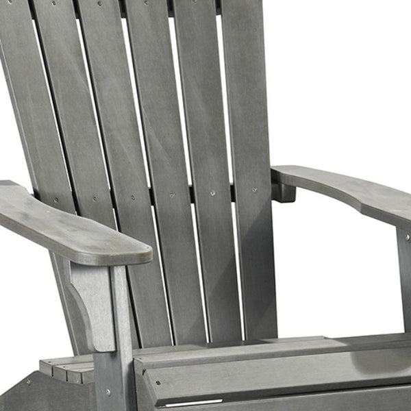 Homeroots 30" Gray Heavy Duty Plastic Adirondack Chair – Stylish Outdoor Seating For Relaxation & Comfort  Plastic 483869