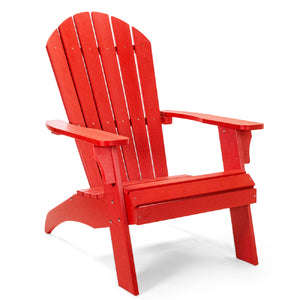 Homeroots 30" Red Heavy Duty Adirondack Chair - Chic Outdoor Seating With Comfort, Style, And Durability!  Plastic 483870