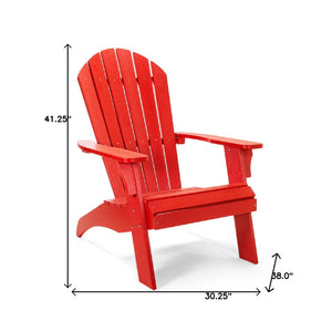 Homeroots 30" Red Heavy Duty Adirondack Chair - Chic Outdoor Seating With Comfort, Style, And Durability!  Plastic 483870