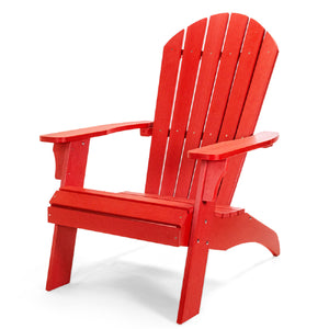 Homeroots 30" Red Heavy Duty Adirondack Chair - Chic Outdoor Seating With Comfort, Style, And Durability!  Plastic 483870
