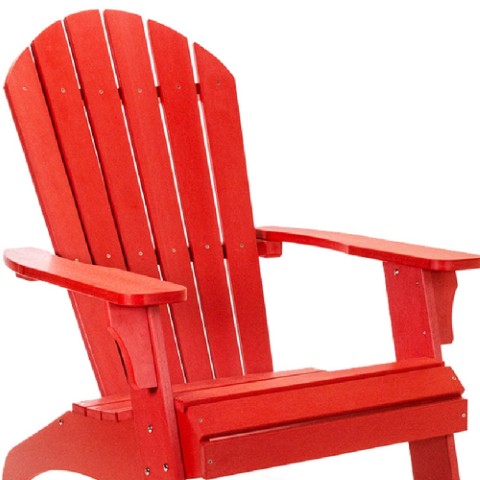Homeroots 30" Red Heavy Duty Adirondack Chair - Chic Outdoor Seating With Comfort, Style, And Durability!  Plastic 483870