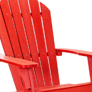 Homeroots 30" Red Heavy Duty Adirondack Chair - Chic Outdoor Seating With Comfort, Style, And Durability!  Plastic 483870