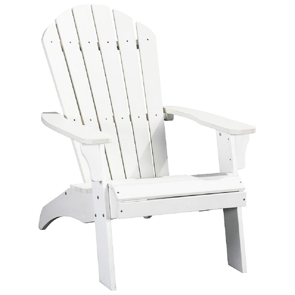 Homeroots 30" Chic White Heavy Duty Plastic Adirondack Chair For Stylish Outdoor Relaxation And Comfort  Plastic 483871