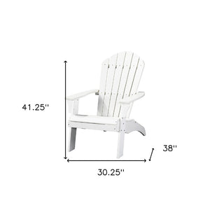 Homeroots 30" Chic White Heavy Duty Plastic Adirondack Chair For Stylish Outdoor Relaxation And Comfort  Plastic 483871
