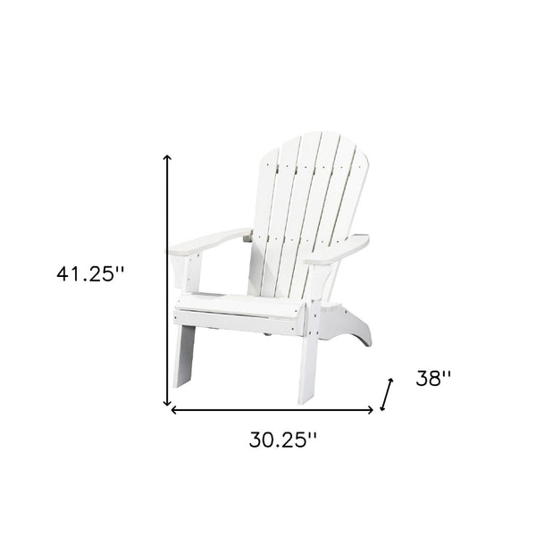 Homeroots 30" Chic White Heavy Duty Plastic Adirondack Chair For Stylish Outdoor Relaxation And Comfort  Plastic 483871