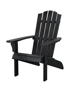 Homeroots 27" Black Heavy Duty Plastic Adirondack Chair – Stylish Comfort For Your Outdoor Oasis And Relaxation  Plastic 483872