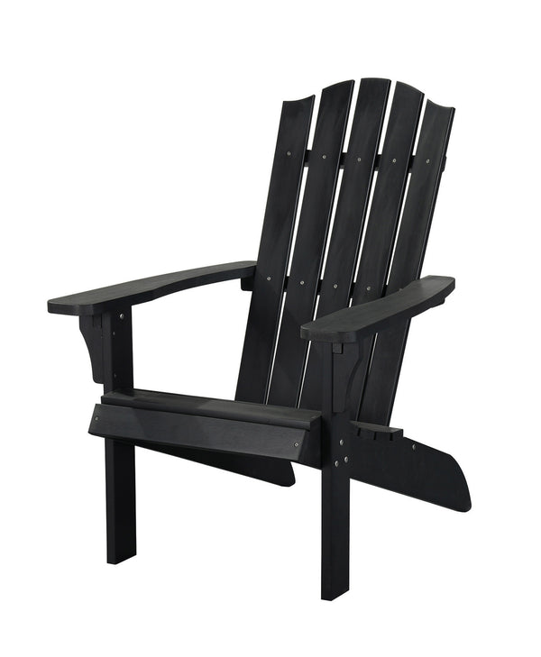 Homeroots 27" Black Heavy Duty Plastic Adirondack Chair – Stylish Comfort For Your Outdoor Oasis And Relaxation  Plastic 483872