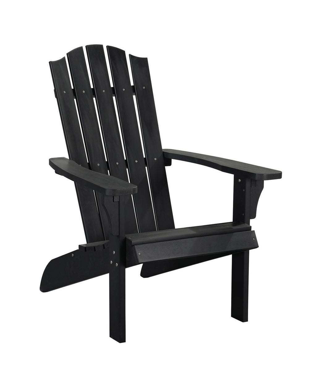 Homeroots 27" Black Heavy Duty Plastic Adirondack Chair – Stylish Comfort For Your Outdoor Oasis And Relaxation  Plastic 483872