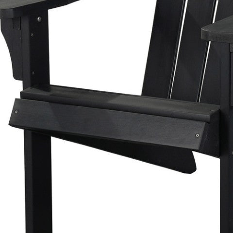 Homeroots 27" Black Heavy Duty Plastic Adirondack Chair – Stylish Comfort For Your Outdoor Oasis And Relaxation  Plastic 483872