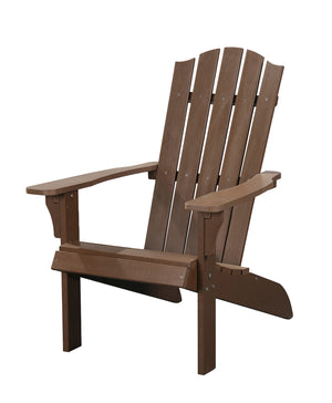 Homeroots 27" Chic Brown Heavy Duty Plastic Adirondack Chair For Ultimate Outdoor Comfort And Style  Plastic 483874