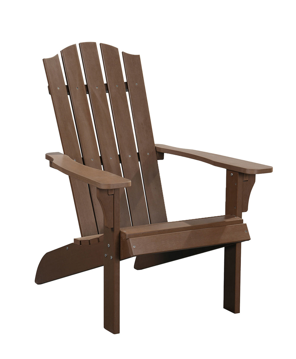 Homeroots 27" Chic Brown Heavy Duty Plastic Adirondack Chair For Ultimate Outdoor Comfort And Style  Plastic 483874